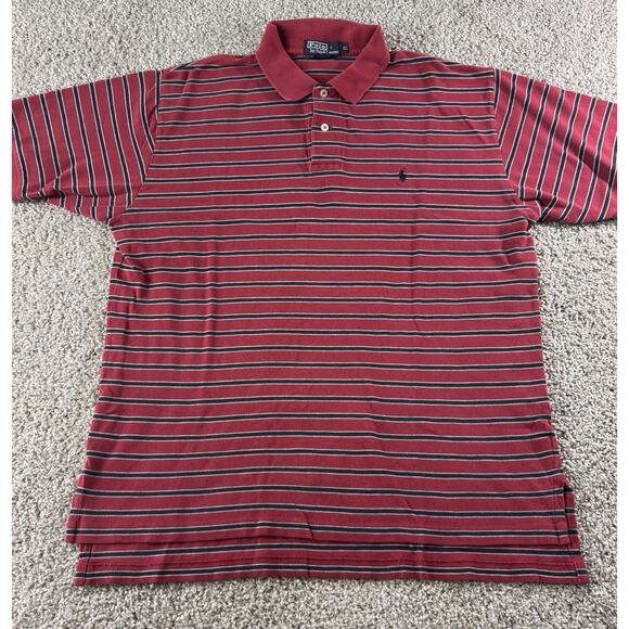 Vintage Ralph Lauren Polo Red And Black Striped men’s XL - Picture 1 of 5